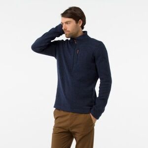 Smartwool Men's Hudson Trail Fleece Half Zip Merino Blend Sweater Navy SW016520